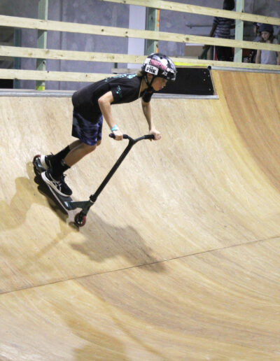 Enthusiastic young skaters show their enthusiasm at the Alley Oops Indoor Skatepark, Birtinya. Photo: Richard Bruinsma